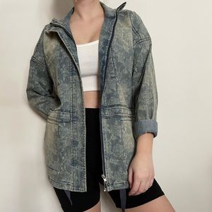 Floral Print Jean Jacket